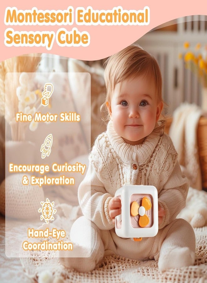 براند كونكور مكعب الأنشطة مونتيسوري من ماركة كونكر للأطفال الصغار من عمر 1-3 سنوات، ألعاب سفر بالسيارة، مكعب أنشطة لوحي، هدايا تعليمية تعليمية للأطفال من عمر 12-18 شهرًا (مروحة تعليمية 6 في 1 وردية اللون) - Image 2